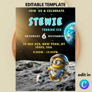 Editable best Minions Birthday Invitation Template / minions Birthday party Invitation Template / Kids Favorite minions Birthday Invitation