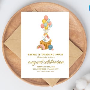 Editable Unicorn Birthday Invitation. Editable Rainbow Template. Magical Party Invite Instant Download. Fairy First Birthday Invitation