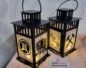 Laterne Auf Kohle geboren, Bergbau, Ruhrpott, Ruhrgebiet, LED Warmlicht