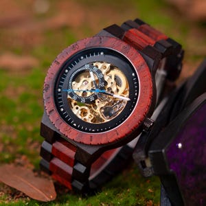 Personalized Engraved Wooden Watch | Automatic Wood Watch for Men | Birthday/Anniversary gift for your boyfriend.