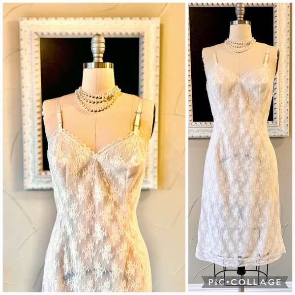 1950s All Lace Full Slip Vanity Fair 1950’s 50’s 50s fifties Ecru Cream size 34 Bust