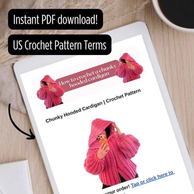 Chunky Hooded Cardigan Crochet Pattern | Cozy Oversized Sweater PDF ...