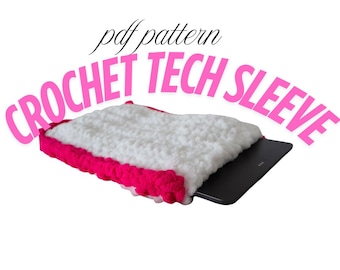 Cozy Technology Sleeve PDF + Video Tutorial, Beginner Friendly Crochet Pattern, iPad Crochet Case