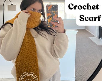 Handmade Chunky Crochet Scarf – Soft Yarn, Winter Fashion