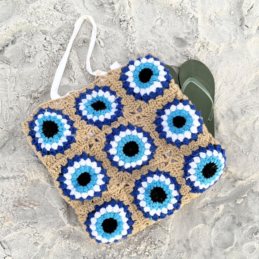 40 Eye Crochet Patterns: Mesmerizing Designs for Every Crochet Enthusiast 28 Evil Eye Granny Square Crochet Pattern: & Video Tutorial