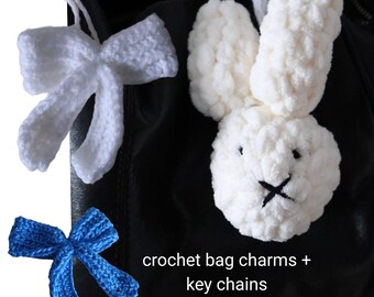 Crochet Miffy Bunny Keychain: Handmade Bag Charm