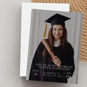 Class of 2025 afstudeeraankondiging Canva-sjabloon Senior Grad-feestuitnodiging sjabloon Digitale download bewerkbare afstudeerfeest uitnodiging