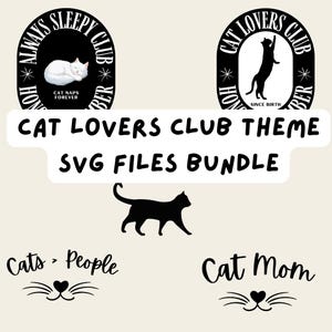 Cat Lovers SVG File Bundle, Cat Theme SVG Bundle Instant Download Digital Files for Cricut and Crafting