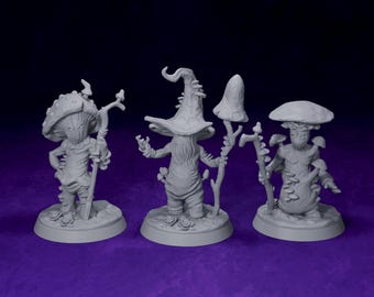 Mykoniden Bündel | 3er Pack Myconid Miniaturen | D&D, RPG, TTRPG und Wargaming