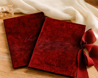 Wedding Vow Book, Luxury Velvet Vows Books, His and Her Vows Booklets, Bride and Groom Gift, Wedding Details