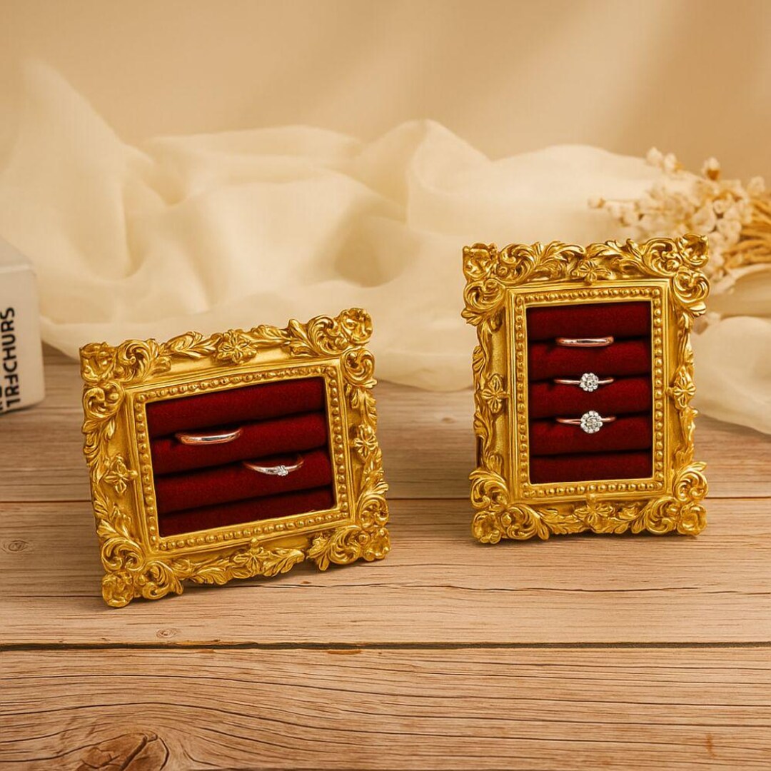 Photo Frame Ring Box Wedding Ring Display Box, Photo Frame Ring Holder, Elegant Ring ...