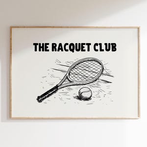 Vintage Tennis Wall Art Aesthetic Apartment Wall Art Tennis Print Country Club Aesthetic Wall Art Tennis Racquet Print Retro Sports Poster