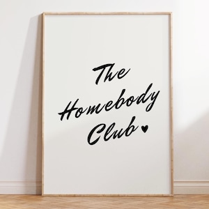 The Homebody Club Print  Neutral Wall Decor Trendy Printable Art Trendy Wall Art Prints Minimalist Living Room Decor Bar Cart Print DIGITAL