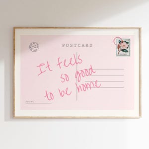 It Feels So Good To Be Home Vintage Postkarte Poster Trendiger Horizontaler Druck Wohnung Wandkunst Niedliche Girly Retro Wandkunst DIGITAL
