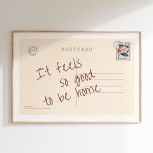 It Feels So Good To Be Home Vintage Postkarte Poster Trendiger Horizontaler Druck Wohnung Wandkunst Niedliche Girly Retro Wandkunst DIGITAL