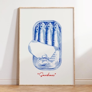 Vintage Sardine Tin Poster: Retro Kitchen Wall Art (Digital Download)