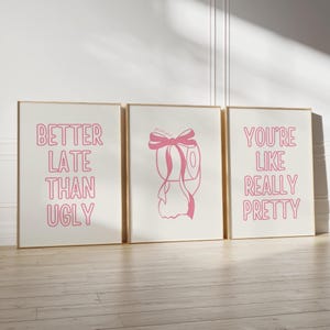 Funny Toilet Print Set of 3 Trendy Bathroom Wall Art Pink Cute Quote Decor Printable Bathroom Art Go Piss Girl Print DIGITAL Download