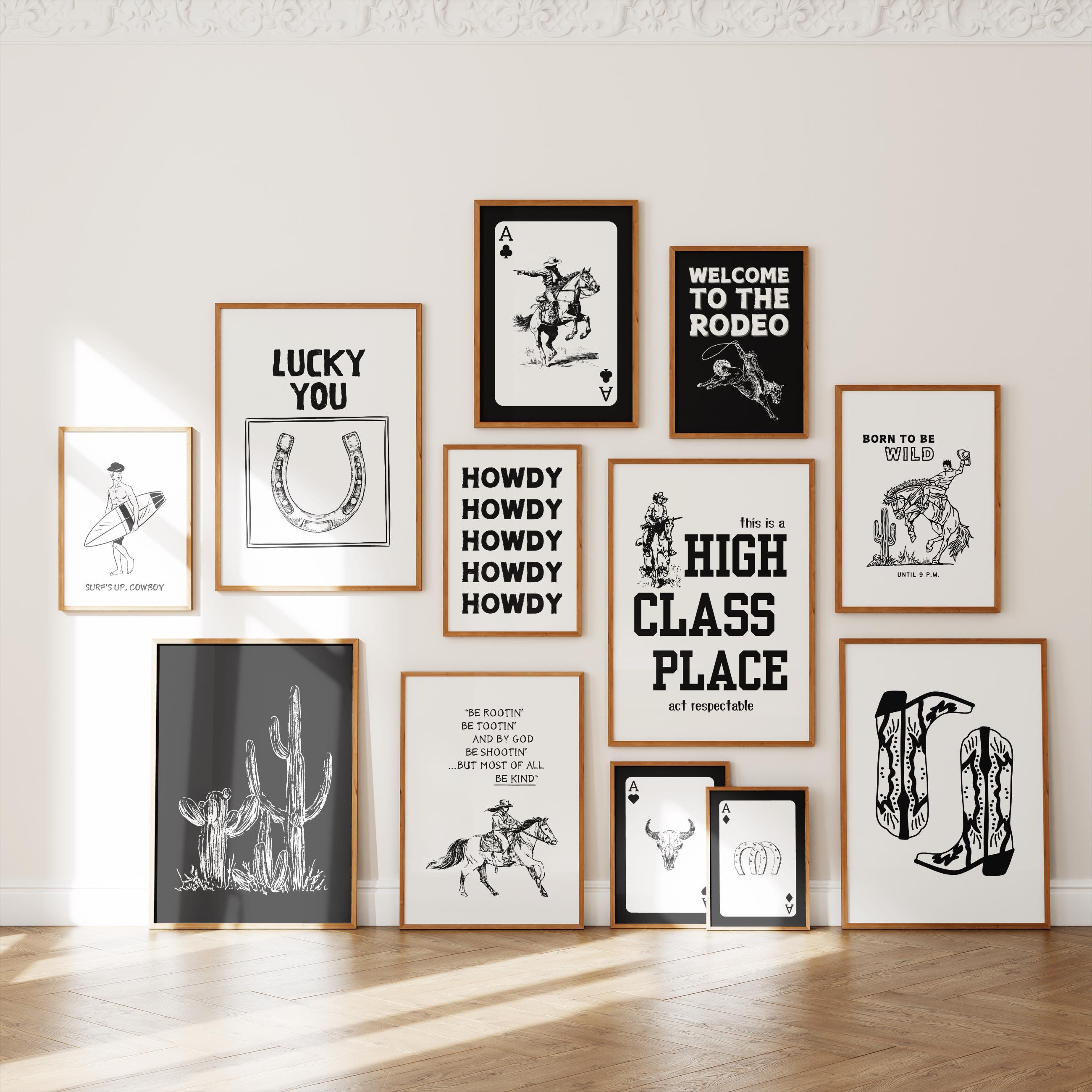 Retro Western Print Set: Wild West Cowboy Art (digital Download - Etsy