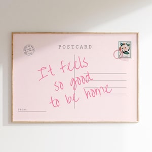 It Feels So Good To Be Home Vintage Postkarte Poster Trendiger Horizontaler Druck Wohnung Wandkunst Niedliche Girly Retro Wandkunst DIGITAL