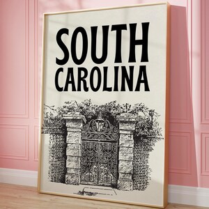 South Carolina Art Print Vintage South Carolina Wall Art Retro South Carolina City Trendy Travel Poster South Carolina Poster DIGITAL