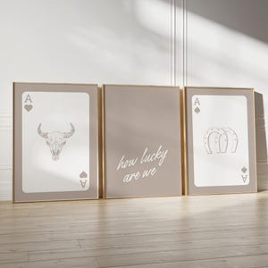 Western Playing Card Art Prints: Cowboy Home Decor (Digital)