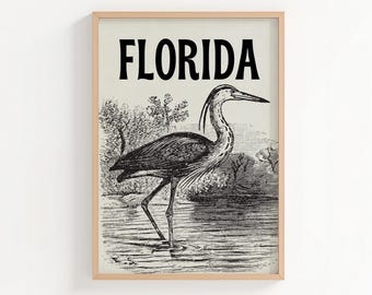 Vintage-Reiseposter aus Florida: Retro-Stadtkunstdruck (Digitaler Download)