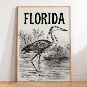 Florida Art Print Vintage Florida Wall Art Retro Florida City Trendy Travel Poster Florida Poster DIGITAL Download
