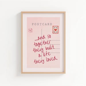 Póster de postal vintage: arte romántico para pared, imprimible para San Valentín, impresión moderna para dormitorio (descarga digital) imagen 1