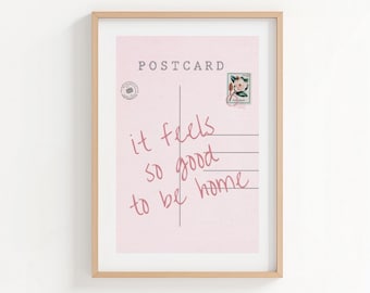 It Feels So Good To Be Home Vintage Post Card Poster Trendy Post Card Print Apartment Wall Art Cute Girly Retro Wall Art DIGITAL