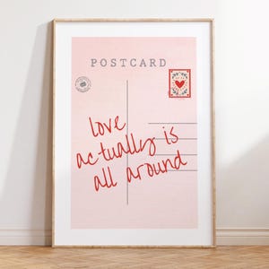 Liefde is echt overal vintage postkaartposter trendy retro print appartement muurkunst schattige girly retro muurkunst DIGITALE download