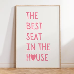 Pink Funny Toilet Quote Print: Trendy Bathroom Art (Digital Download