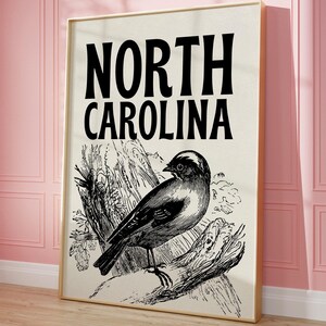North Carolina Art Print Vintage North Carolina Wall Art Retro North Carolina City Trendy Travel Poster North Carolina Poster DIGITAL