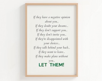 Let Them Quote Art Print: Motivational Affirmation Poster (Digital Download)