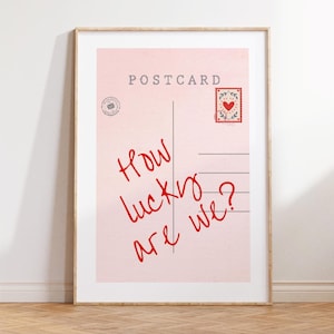 Nous avons de la chance, affiche de carte postale vintage, impression rétro tendance, art mural d'appartement, art mural rétro girly mignon, téléchargement numérique