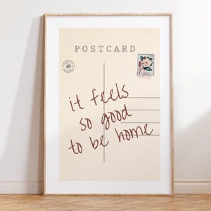 It Feels So Good To Be Home Vintage Postkarte Poster Trendy Postkarte Druck Wohnung Wandkunst Süß Girly Retro Wandkunst DIGITAL