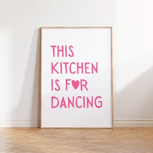 Pink Aesthetic Kitchen Decor Set of 3 Cute Kitchen Wall Art Minimalist ...