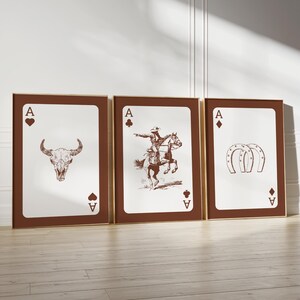 Conjunto de 4 pôsteres de impressão ocidental em forma de ferradura, arte de parede retrô, impressão do oeste selvagem, decoração verde retrô para casa, arte de cowboy, impressão Lucky You DIGITAL