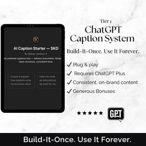 Sistema de subtítulos con IA / Creador de contenido ChatGPT listo para usar / Sin indicaciones / Kit de herramientas para redes sociales empresariales