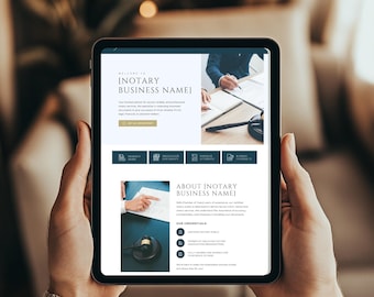 Notary Website Template | Professional Canva One-Page Website