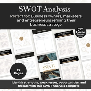 SWOT Analysis Template | Business Growth & Strategy Planner
