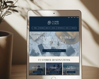 Travel Agent Website Canva Template: One-Page Layout (Instant Download)