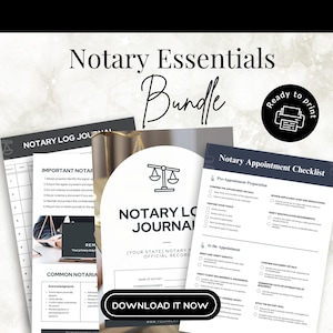 Notary Productivity Essentials | Social Media Posts | Appointment Checklist and Notary Log Journal