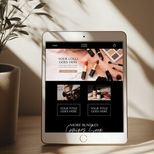 Beauty Website Template Canva: One-Paper Makeup Design, Optimiert für Handy