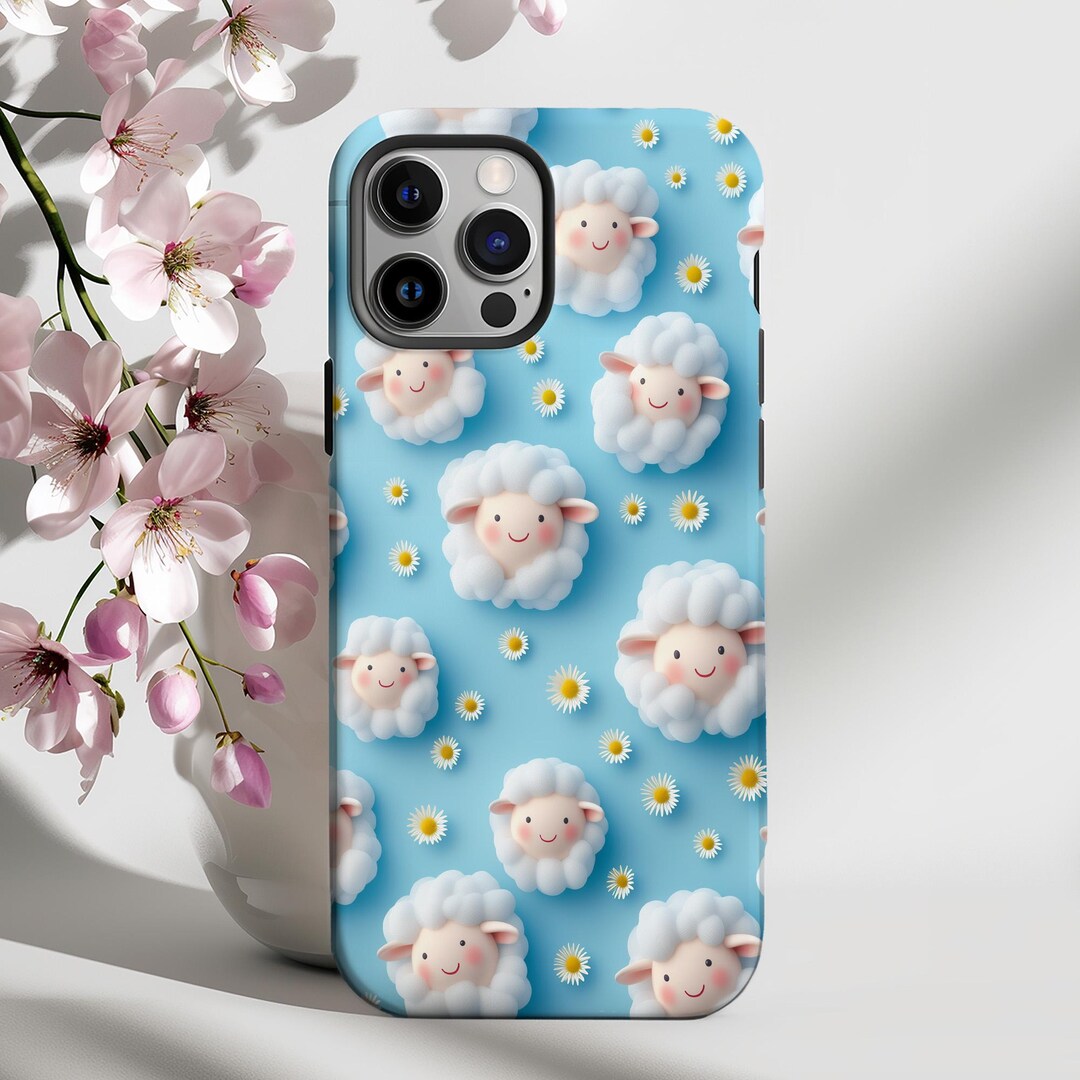 Sheep Case Dreamy Fluffy Sheep Phone Case, Kawaii Clouds & Soft Pastel Cover ...