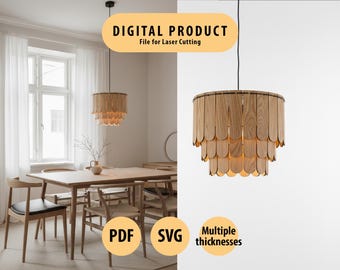 Laser cut Lampenschirm svg Vorlage Pendelleuchte für Lasercut Design Dekor