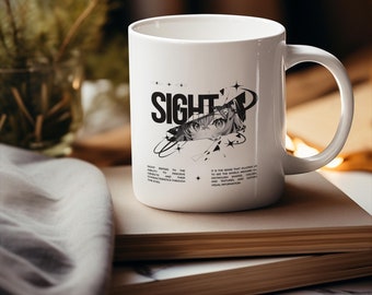 Anime Mug| Aesthetic Eye Design, Minimalist Black and White Coffee Cup, Gift for Anime Lovers, Manga Fans, Unique Visual Art Mug
