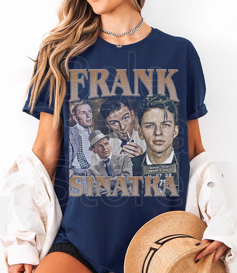 Frank Sinatra Shirt, Frank Sinatra Homage Shirt, Vintage Frank Sinatra Tribute Tee, Frank Sinatra Blue Eyes Shirt image 3