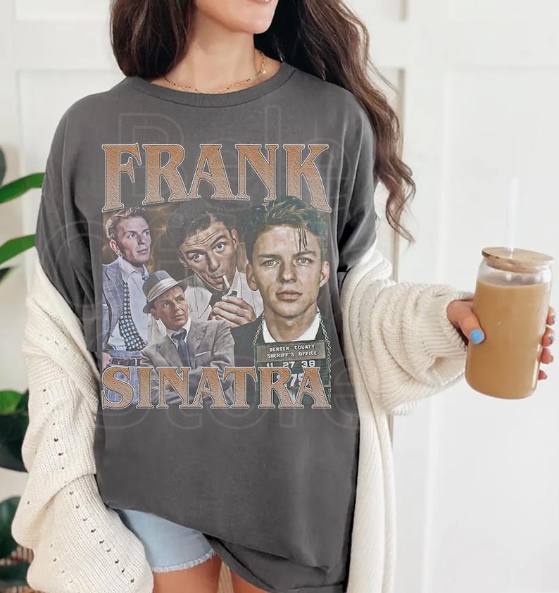 Frank Sinatra Shirt, Frank Sinatra Homage Shirt, Vintage Frank Sinatra Tribute Tee, Frank Sinatra Blue Eyes Shirt image 4