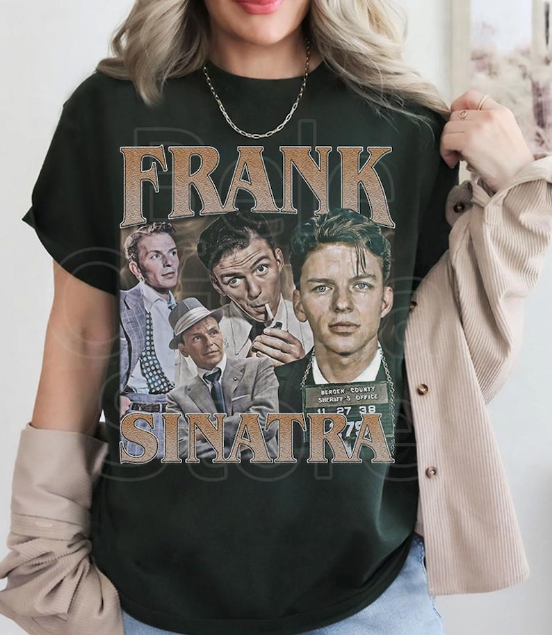 Frank Sinatra Shirt, Frank Sinatra Homage Shirt, Vintage Frank Sinatra Tribute Tee, Frank Sinatra Blue Eyes Shirt image 5