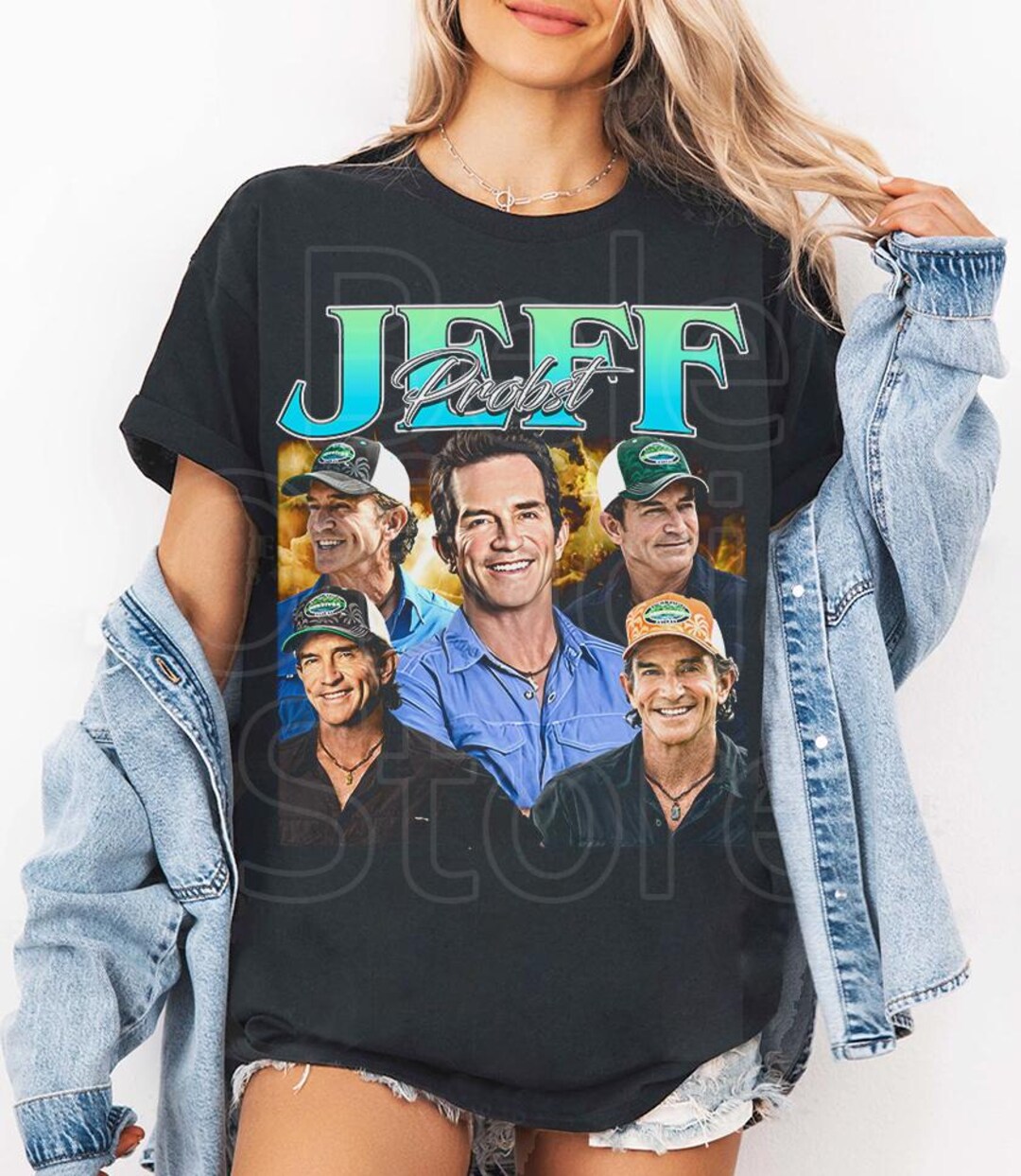 ★ベーシスト必見★ Gildan ベースグラフィティ Tシャツ 90s Jeff Probst Shirt Vintage Survivor Graphic Tee Jersey Bootleg 90s